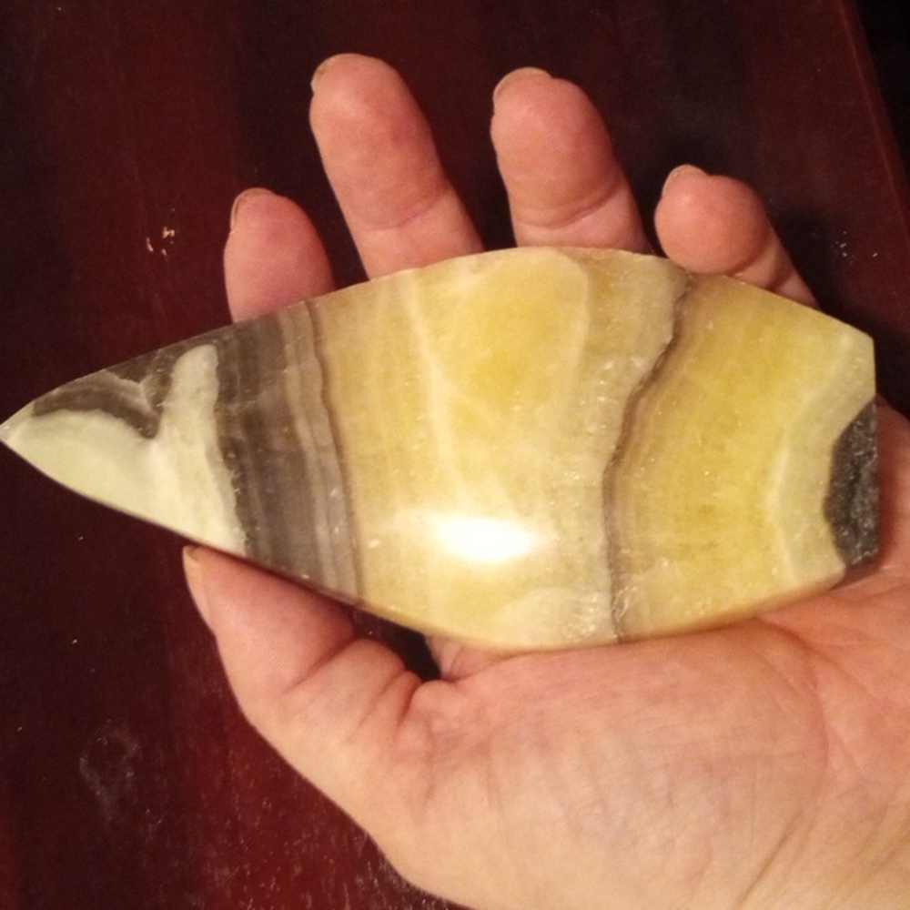 Zebra Calcite And Honey Cacite Teardrop